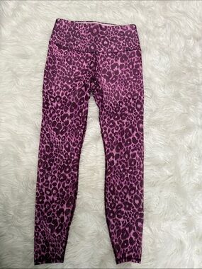 Fabletics Pink/Purple Leopard Print Active Leggings